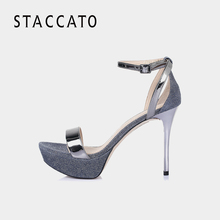 时尚 9JK02BL6 优雅细高跟女凉鞋 思加图夏季专柜同款 STACCATO