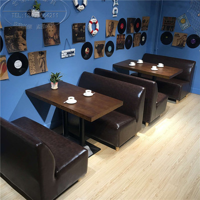 实木复古咖啡厅桌椅奶茶甜品店西餐厅酒吧桌椅冷饮店桌椅 小吃店哪个品牌好