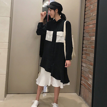 秋装女2018新款秋季成熟风冷系女装连衣裙子学生长袖纯色长裙子