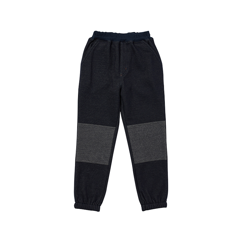 【狂欢价】千趣会童装春季男女童膝盖拼接内侧长毛绒长裤裤子