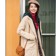 茵曼旗舰店2018冬装新款连帽宽松中长款保暖假两件棉衣外套大衣女图片