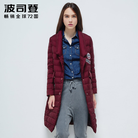 Bosideng/波司登2016新款女轻薄秋羽绒服时尚长款羽绒衣B1601052商品大图