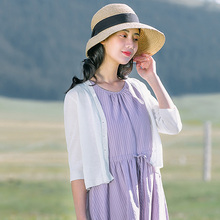 裙居七分袖短款针织衫女开衫秋装2018新款文艺防晒衫上衣外套女夏图片