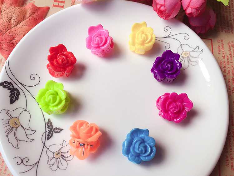儿童发饰头饰品小女孩发卡短发小抓夹小号花朵