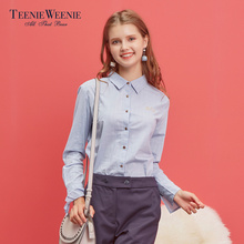 Teenie Weenie小熊韩版女装白领荷叶袖衬衫上衣TTYW73802K图片