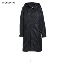 TRENDIANO女装冬装纯色中长款宽松连帽棉衣外套WHC4400690图片