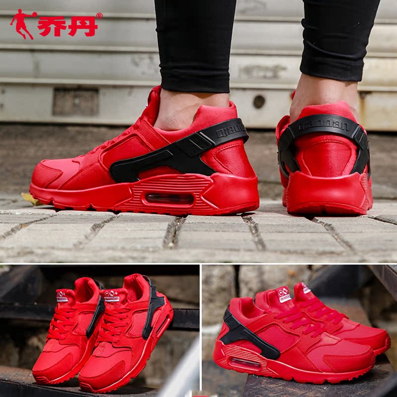 Jordan men's shoes Big red sports shoes Air cushion shoes Running shoes Summer men's Wallace casual shoes Waterproof leather surface