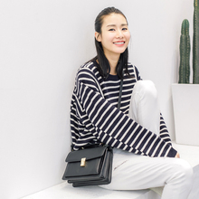 反季特惠CLOUDSPACE女装韩版套头衫宽松大码条纹毛衣女图片