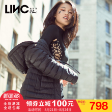 LINC金羽杰2018秋新款95绒轻薄羽绒服女长款过膝8323395图片