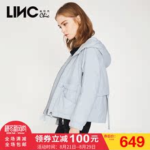 LINC金羽杰羽绒服女短款冬新款个性抽绳街头夹克宽松外套韩版潮图片