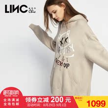 金羽杰2018秋装新款个性刺绣套头针织衫连帽毛衣女宽松8331161图片