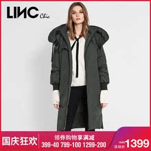 LINC2018冬季新品限量人物涂鸦款羽绒服女长款过膝外套潮8424407图片