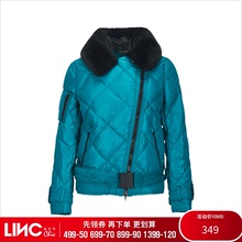 【店铺活动款】金羽杰时尚毛领修身侧拉链羽绒服女短款纯色361219图片