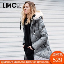 金羽杰LINC金羽杰2017冬装新款连帽羽绒服女中长宽松厚外套7B4402图片