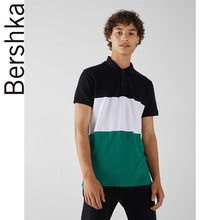 Bershka男士 2018秋季新款撞色拼接印花短袖 POLO 衫 03553461500