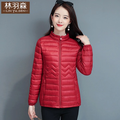 冬季女士小棉袄女短款2018新款时尚轻薄棉衣妈妈装中年薄款棉服冬