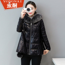 2017秋冬季新款连帽皮衣修身拉链短款女装上衣毛边百搭时尚外套潮图片