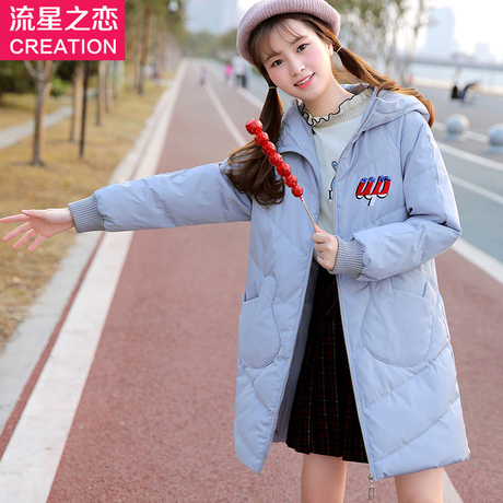 冬装外套女中长款学生2018冬季棉袄新款初中生韩版加厚棉衣棉服潮商品大图