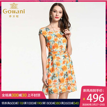 乔万尼旗舰店女装专柜清仓桑蚕丝短袖印花真丝连衣裙女中长夏图片