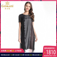 乔万尼2018夏季新品真丝时尚宽松大码假两件桑蚕丝连衣裙女中长款图片
