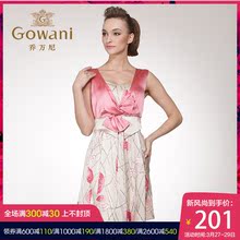 乔万尼清仓夏季女装真丝浪漫拼色无袖套头修身高腰桑蚕丝连衣裙图片