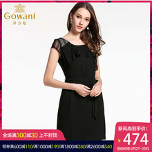 乔万尼旗舰店夏季桑蚕丝专柜同款优雅礼服式蕾丝拼接真丝连衣裙女图片