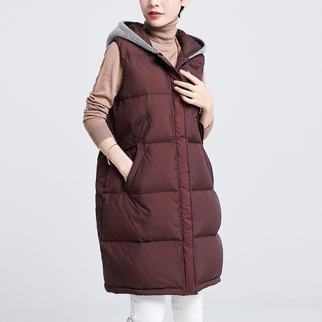 中老年女羽绒服中长款2018新款妈妈马夹反季冬季背心大码马甲外套商品大图