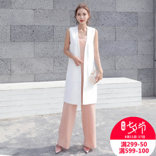 夏季新款马甲女2018韩版新款马甲裙中长款简约大气休闲气质女装图片
