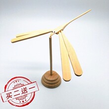 古典竹制品室内飞行传统竹质办公桌小玩意竹蜻蜓摆件儿童新款 不倒