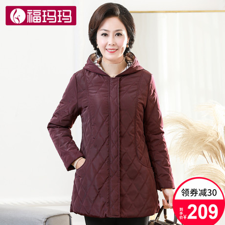2018冬装新款中老年人女装妈妈装棉服中长款羽绒棉衣中年小棉袄女商品大图