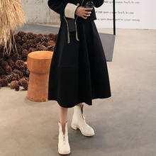 大摆裙子 高质感 法式复古宫廷风黑色半身裙女中长款 庄庄真贡缎