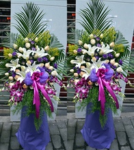 花篮开业伊春市鲜花同城速递汤旺河区带岭区五营区鲜花店商务礼品