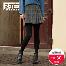 【8折上新价119.9元 补贴30元】对白格子百褶A字裙女英伦风半身裙图片