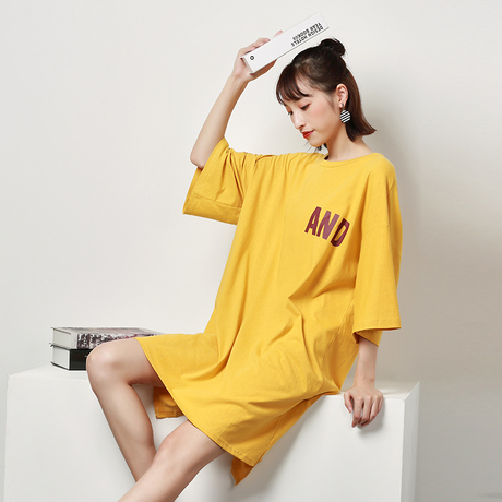 唐狮连衣裙女夏2018新款宽松T恤裙韩版学生裙子9.22商品大图