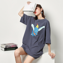 唐狮连衣裙女夏2018新款印花宽松韩版学生T恤裙子9.23图片