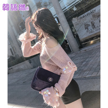 韩语琳秋装针织衫2018新款女装韩版时尚圆领宽松毛衣长袖打底上衣图片