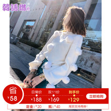 韩语琳女装毛衣2018秋冬新款韩版修身圆领长袖针织衫外搭套头上衣图片