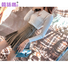 韩语琳秋冬新款半身裙2018女装裙子韩版高腰显瘦短裙荷叶边A字裙图片
