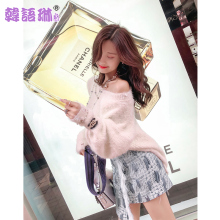 韩语琳秋冬针织衫2018女装新款韩版时尚套头毛衣宽松长袖女上衣图片