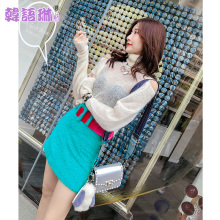 韩语琳秋冬2018新款女装裙子韩版高腰显瘦半身裙修身短裙A字裙女图片