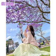 韩语琳秋冬毛衣2018新款女装打底衫韩版圆领套头宽松长袖粉色上衣图片