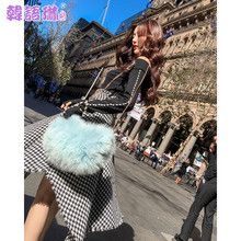 韩语琳新款女装裙子2018韩版秋装气质高腰显瘦不对称中长裙半身裙图片