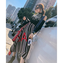 韩语琳秋装裙子2018新款女装韩版高腰显瘦不规则毛呢半身裙中长裙图片