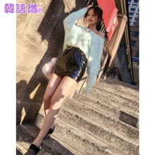 韩语琳女装短裙2018新款秋装裙子韩版高腰PU皮包臀半身裙黑色皮裙图片