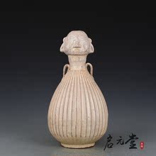 宋磁州窑人物双系人物瓶 古玩古董古瓷器