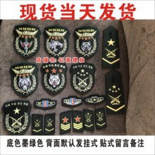 战狼臂章挂式户外肩章战狼刺绣肩章领章臂章战狼2胸章臂章魔术贴