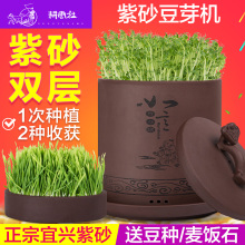 紫砂双层豆芽罐发绿黄豆家用豆芽机大容量全自动正品 芽苗共生