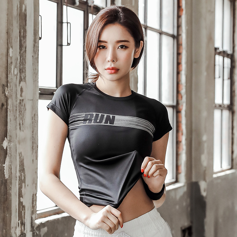 Clear Warehouse Spring/Summer Sports Top Women's Solid 2020 Autumn/Winter Temperament Slim Mesh Red Short Sleeve Gym Running T-shirt