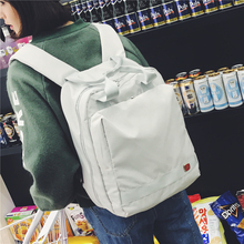 原宿韩版帆布双肩包女高中大学生书包15.6寸电脑包大容量旅行背包