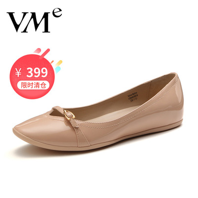 VME/舞魅春夏新款牛皮平底女单鞋纯色舒适休闲糖果色浅口VS6A8258